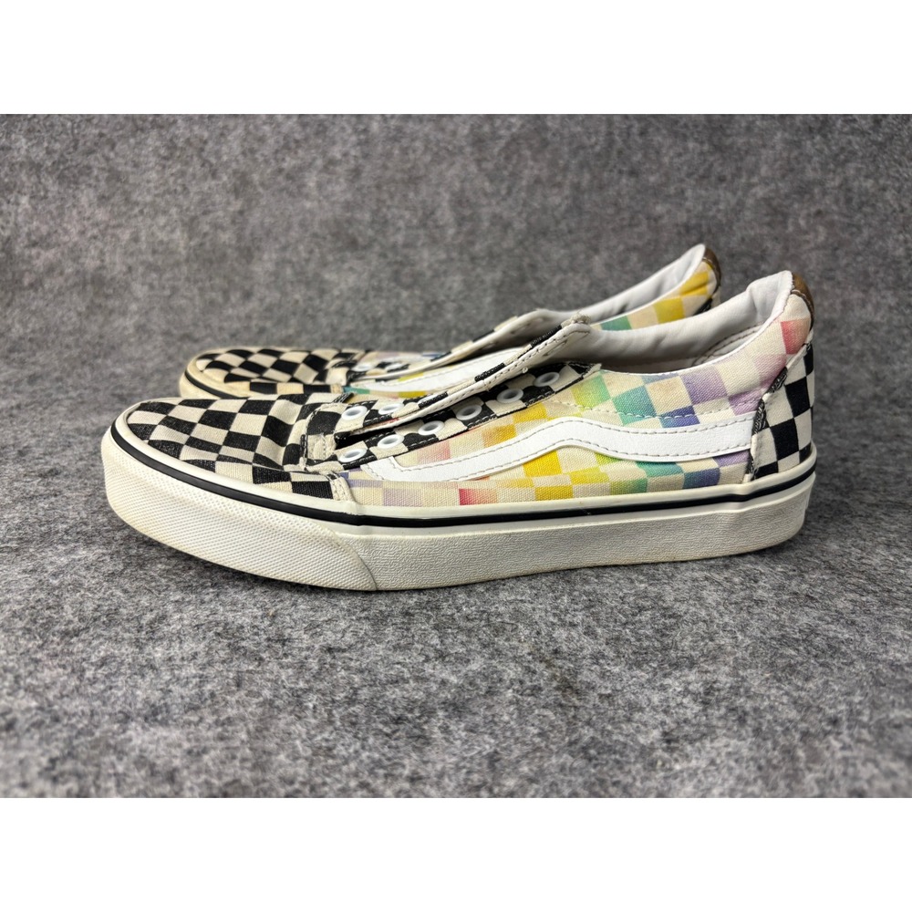 Vans Old Skool Sneakers Womens Size 8 Multicolor‎ Rainbow Checkerboard Low Top